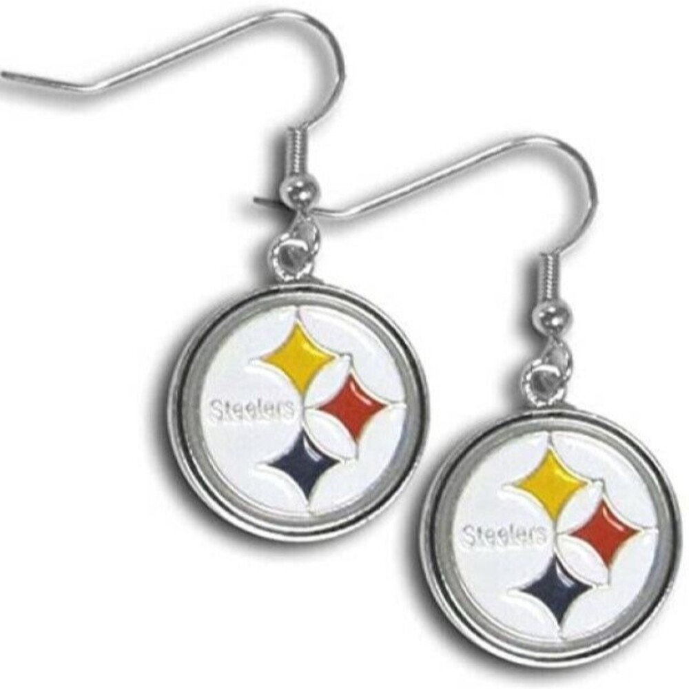 Earrings Steelers Pittsburgh Nfl Dangle Logo Team Licensed Jewelry Football New